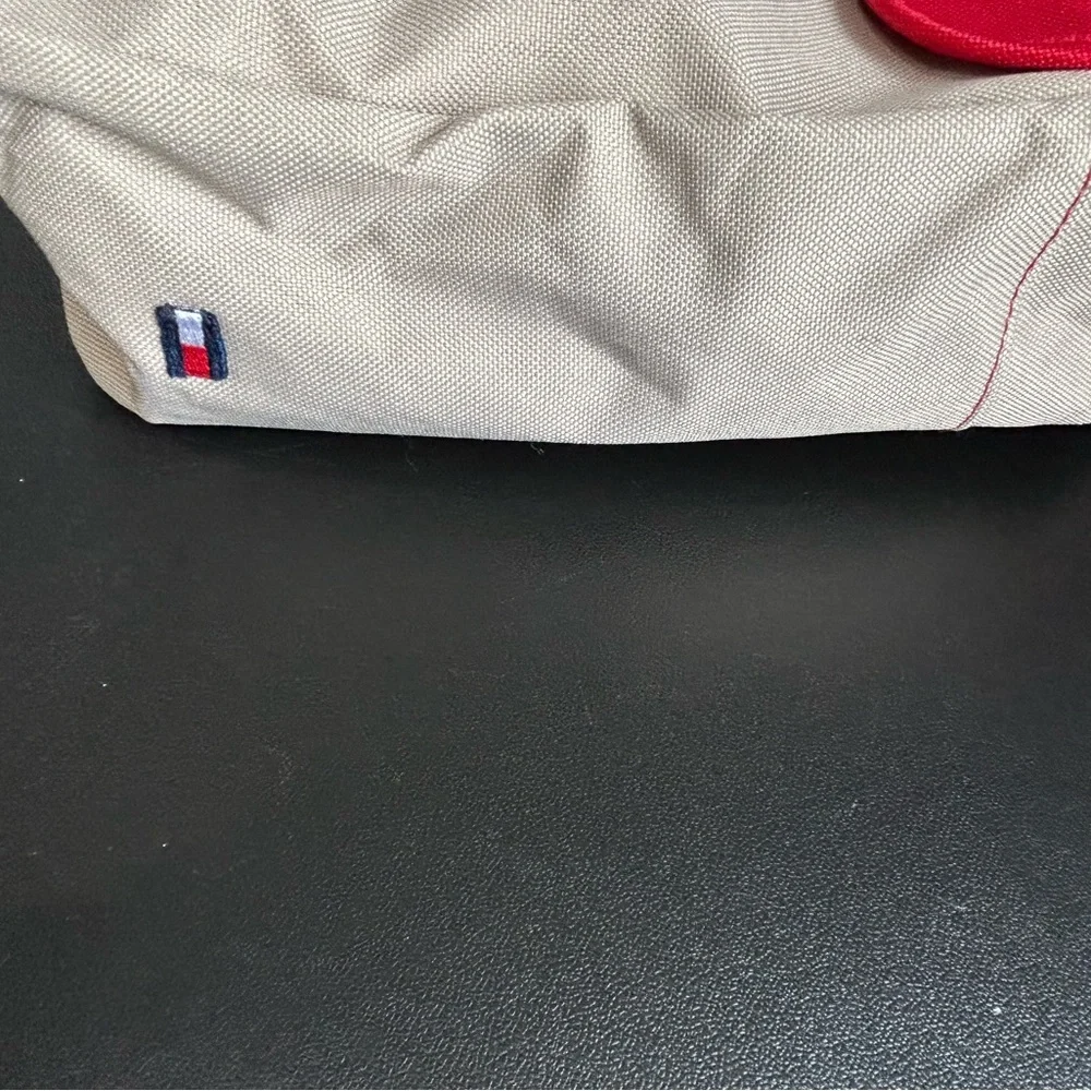 Tommy Hilfiger Vintage Backpack Y2K Tan Red School BTS College Book Bag Colorful
